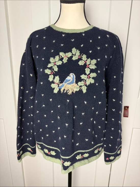 Christopher & Banks Sweaters - Vintage Christopher & Banks Hand Embroidered winter Season knit crewneck sweater